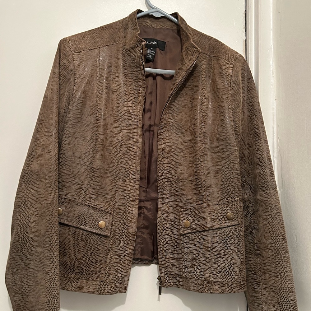 Brown leather jacket